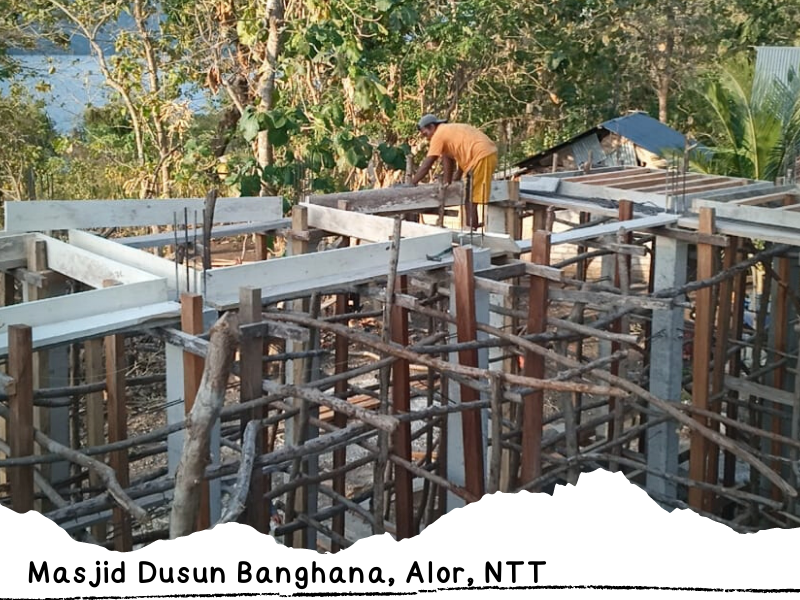 Pembangunan Masjid Dusun Banghana Alhamdulillah Sudah Mencapai 50%
