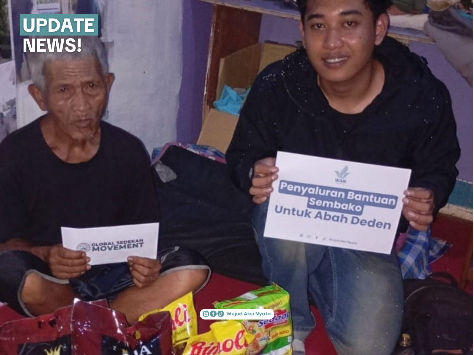 Penyaluran Bantuan dari #KawanAksi, Hadirkan Senyum untuk Abah Deden