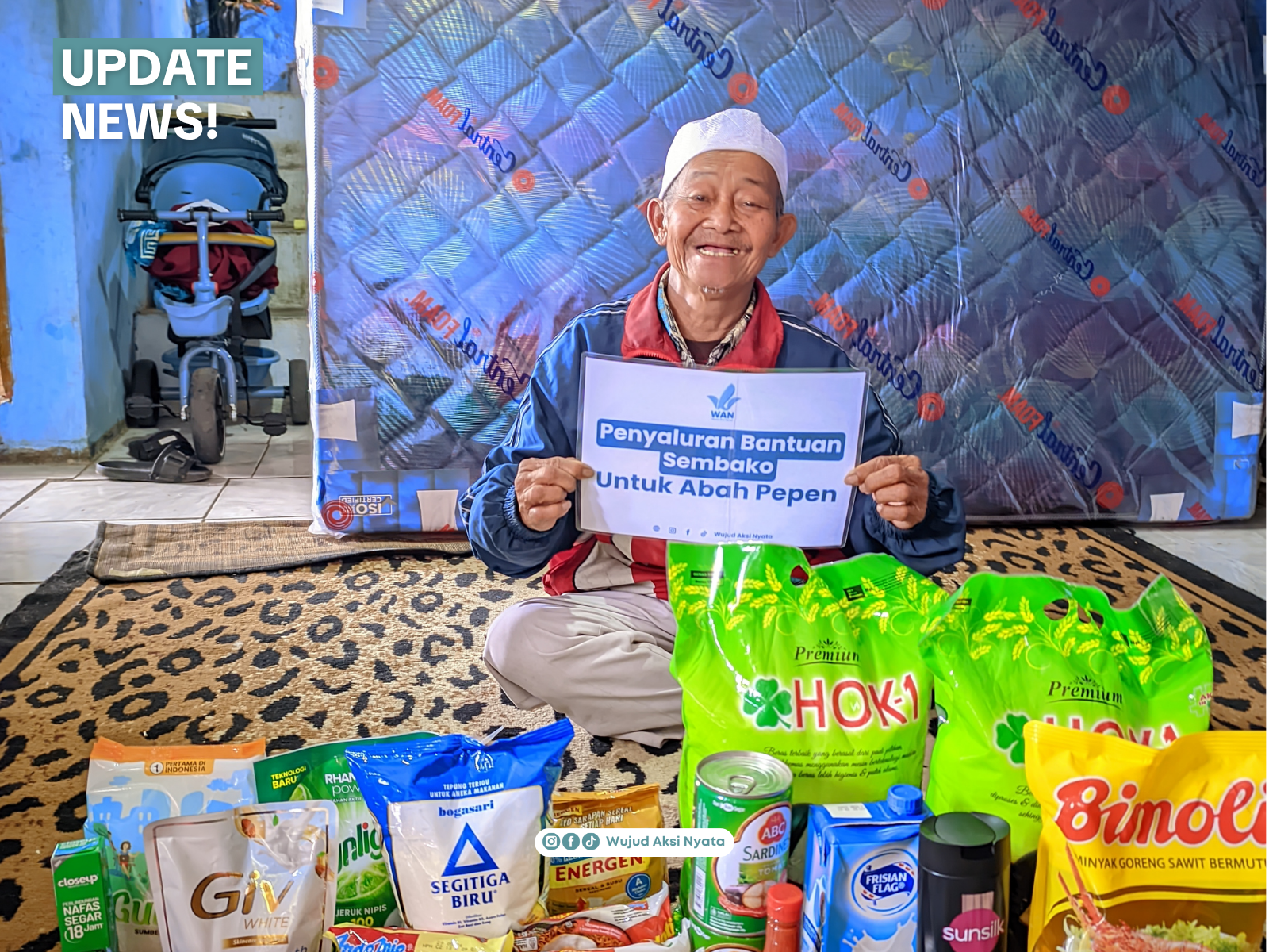 Bantuan Untuk Abah Pepen, Membangkitkan Senyum Abah Pepen di Tengah Keterbatasan