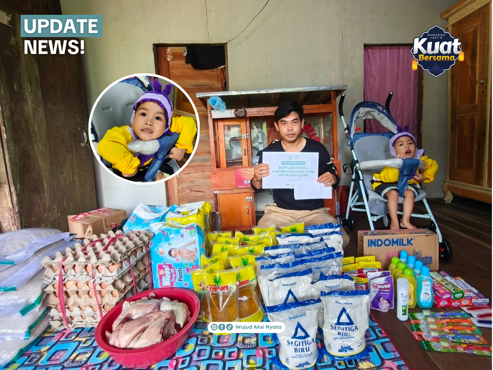 Kado Akhir Tahun untuk Adik Zahra: Penyaluran Kereta Dorong dan Bantuan Gizi